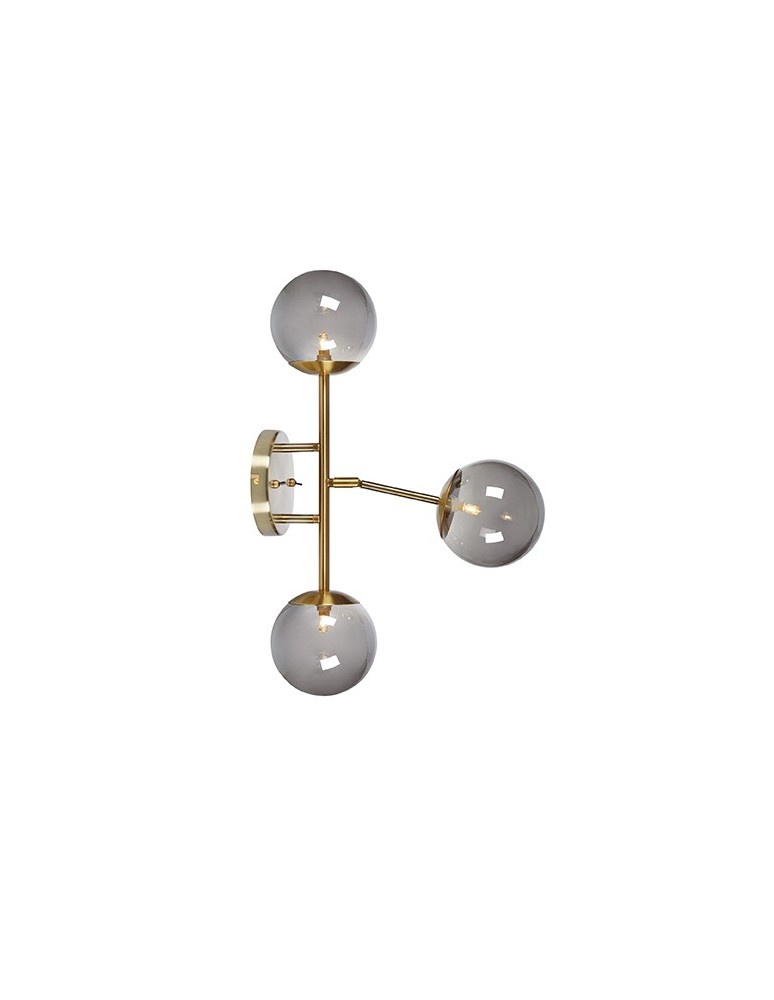 Wall lamps spheres - Markslojd TRINITY Wall/shade 3L Brass/Smoke 3xG9 108253 - product kolory-swiatla.pl 1