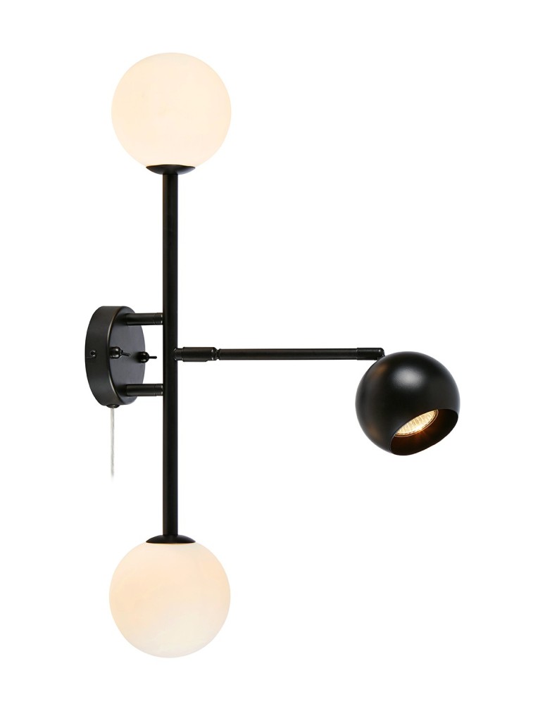Wall lamps spheres - Markslojd BESIDE Wall/shade 3L Black/White 3xG9/GU10 108255 - product kolory-swiatla.pl 1