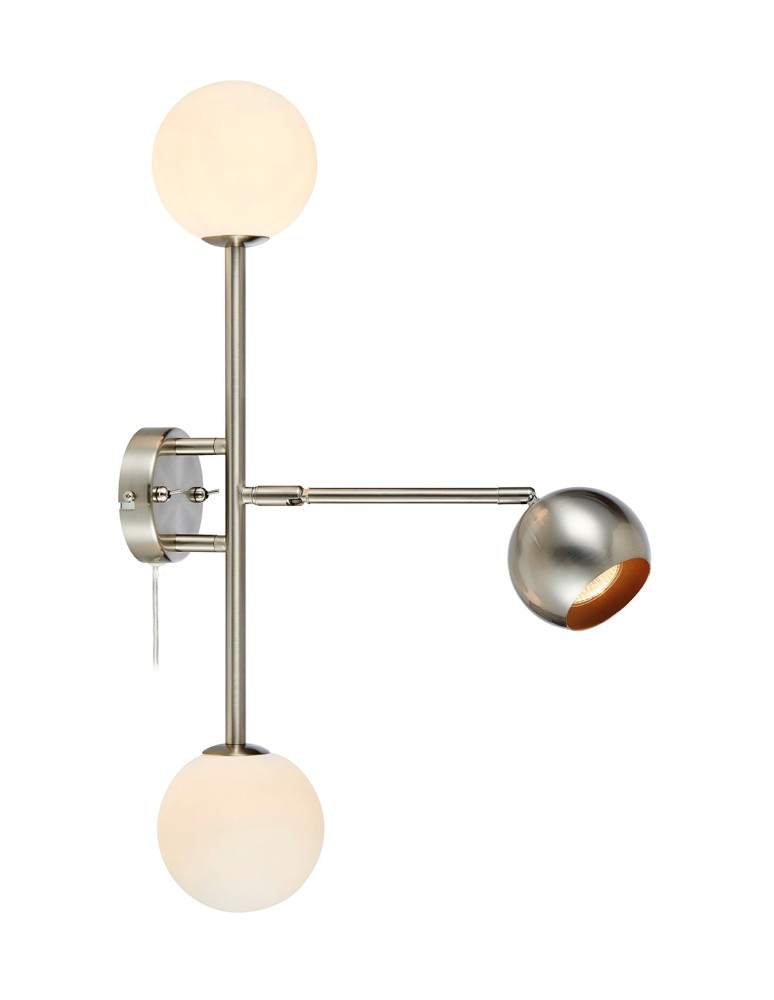 Wall lamps spheres - Markslojd BESIDE Wall/shade 3L Steel/White 3xG9/GU10 108256 - product kolory-swiatla.pl 1