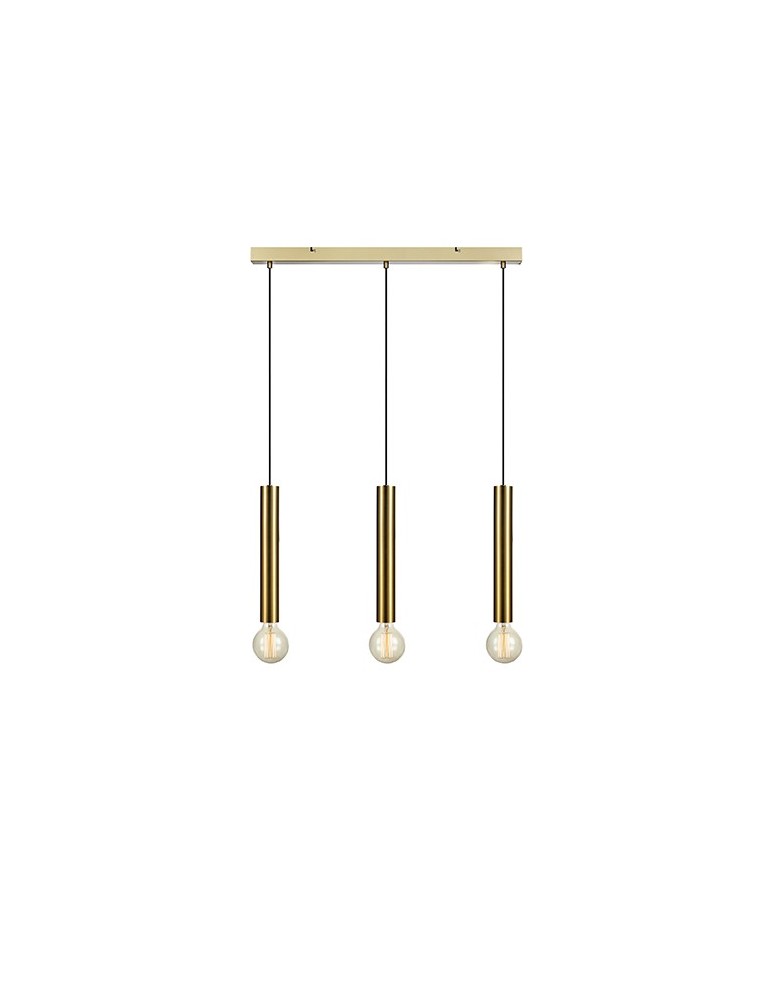 Triple pendant lamps - Markslojd SENCILLO Pendant 3L Brass 3xE27 108261 - product kolory-swiatla.pl 1