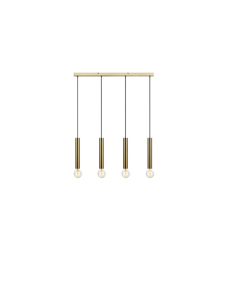 Pendant lamps on a strip - Markslojd SENCILLO Pendant 4L Brass 4xE27 108263 - product kolory-swiatla.pl 1