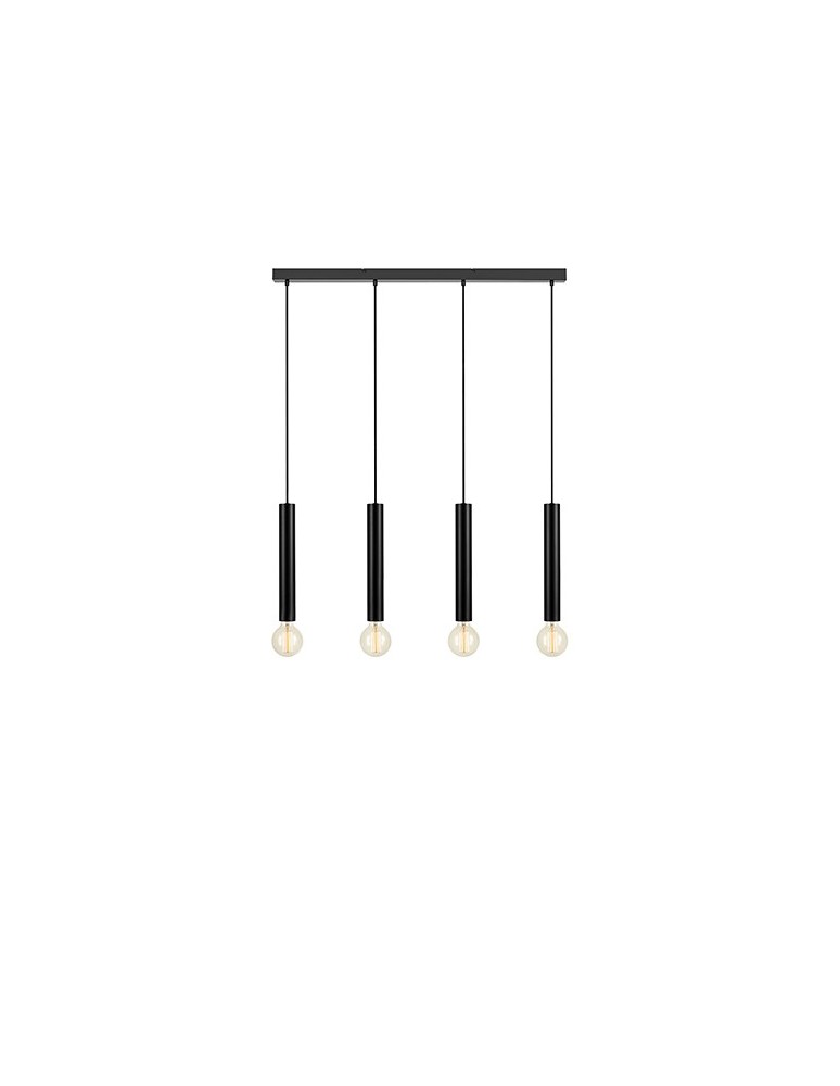 Pendant lamps on a strip - Markslojd SENCILLO Pendant 4L Black 4xE27 108264 - product kolory-swiatla.pl 1