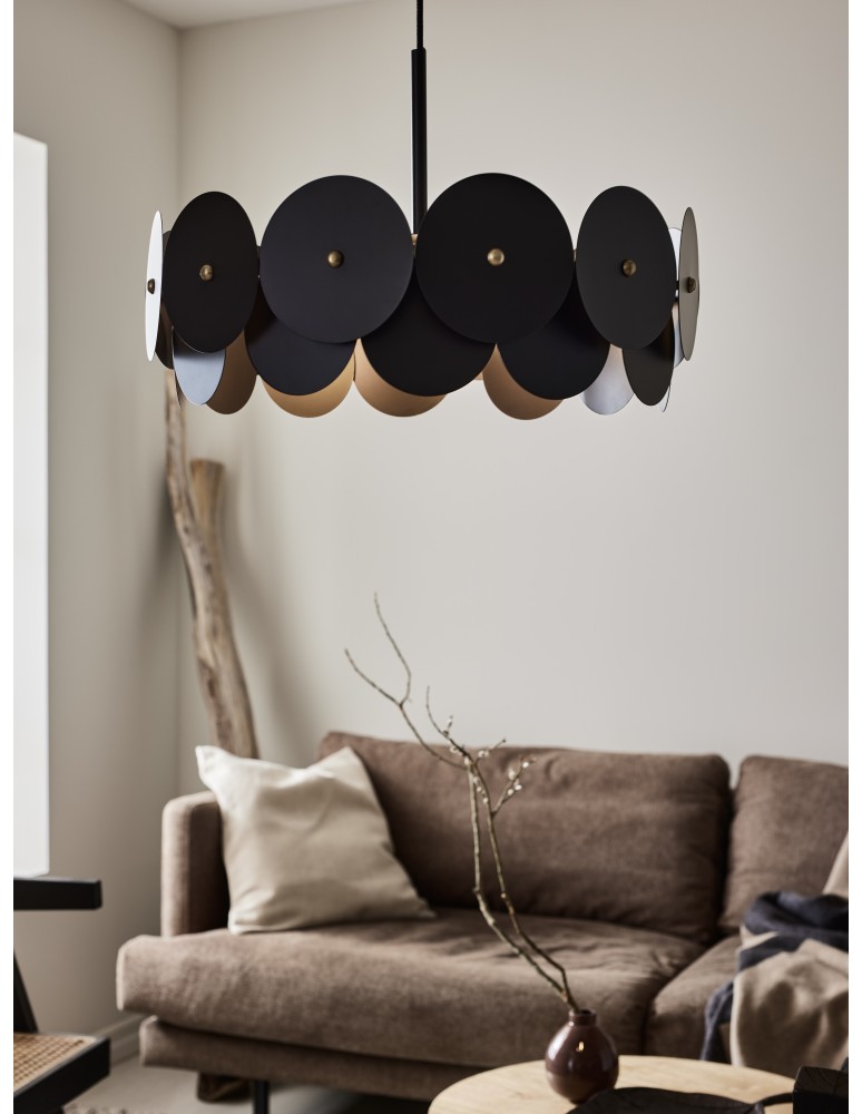 Pendant lamps - Markslojd VEGAS Pendant 3L Black/Brass 3xE27 108265 - product kolory-swiatla.pl 3