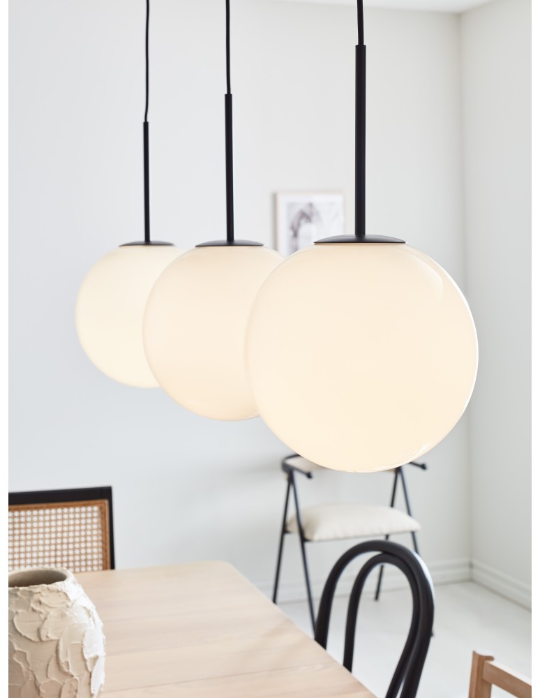 Triple pendant lamps - Markslojd DIONE Pendant 3L White/Black 3xE14 108269 - product kolory-swiatla.pl 3
