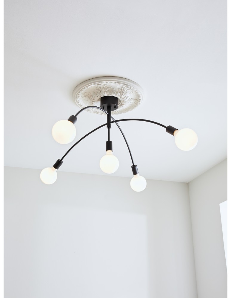 Scandinavian style ceiling lamps - Markslojd CRUX Ceiling 5L Black 5xE27 108280 - product kolory-swiatla.pl 2