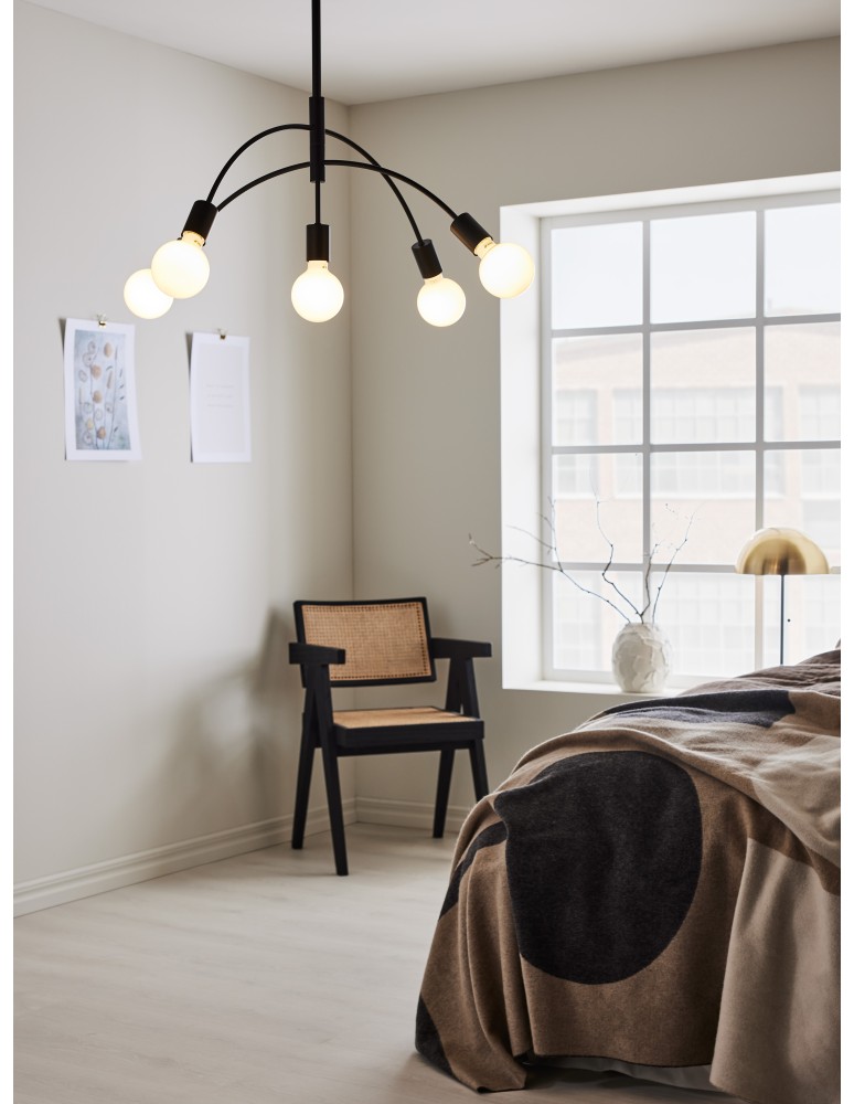 Pendant lamps - Markslojd CRUX Pendant 5L Black 5xE27 108282 - product kolory-swiatla.pl 4