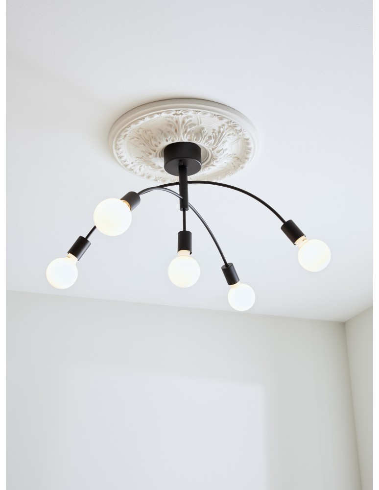 Scandinavian style ceiling lamps - Markslojd CYGNUS Ceiling 5L Black 5xE27 108284 - product kolory-swiatla.pl 2