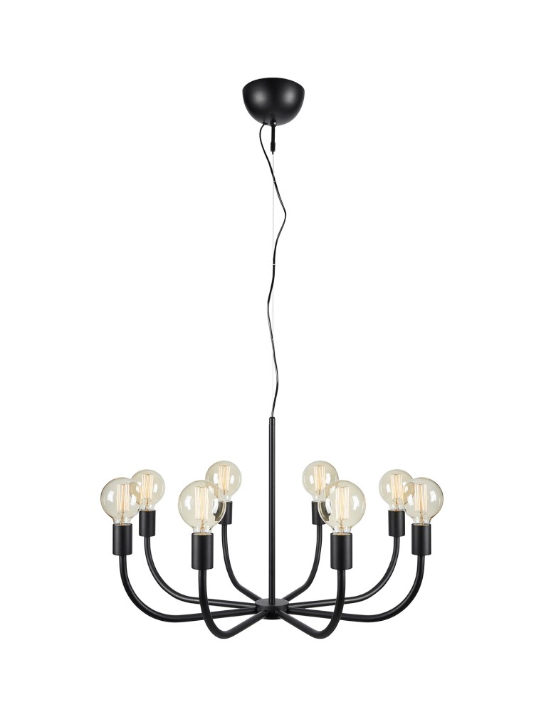 Pendant lamps - Markslojd AMISTOSO Pendant 8L Black 8xE27 108291 - product kolory-swiatla.pl 1