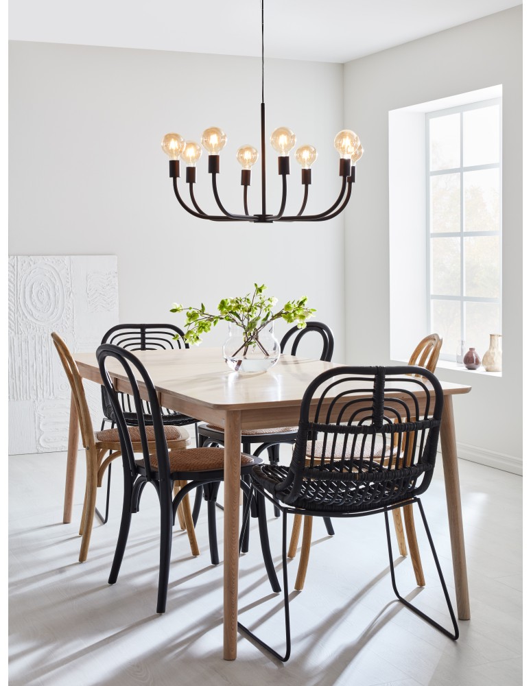 Pendant lamps - Markslojd AMISTOSO Pendant 8L Black 8xE27 108291 - product kolory-swiatla.pl 2