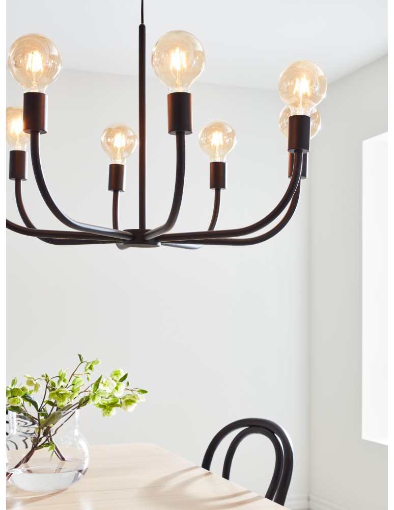 Pendant lamps - Markslojd AMISTOSO Pendant 8L Black 8xE27 108291 - product kolory-swiatla.pl 3