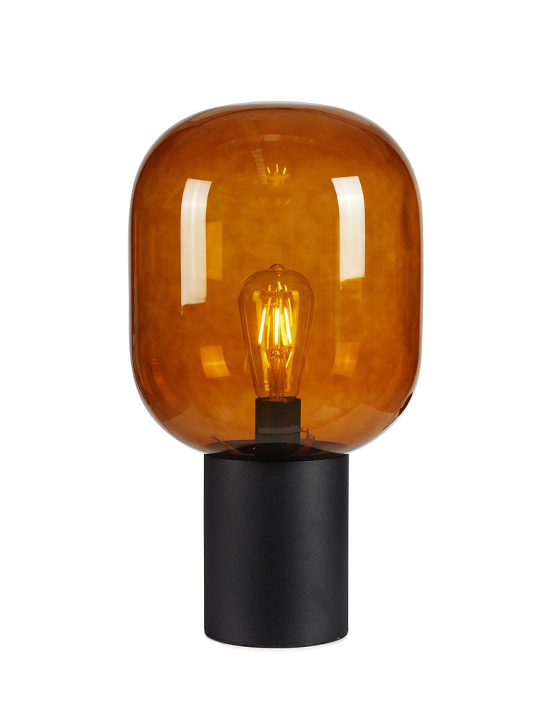 Nightlights - Markslojd BROOKLYN Table 1L 44cm Black/Brown 1xE27 108294 - product kolory-swiatla.pl 1