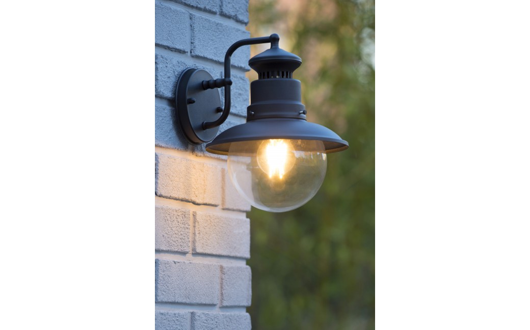Lucide FIGO wall lamp IP44 E27 L24 W21 H27cm black 11811/01/30