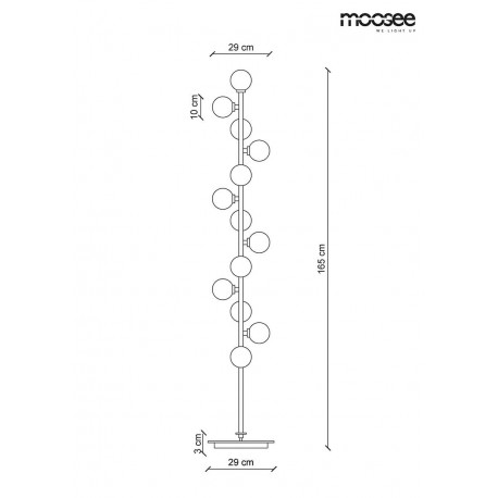 Moosee MOOSEE lampa podłogowa COSMO FLOOR GOLD - złota (MSE010200120)