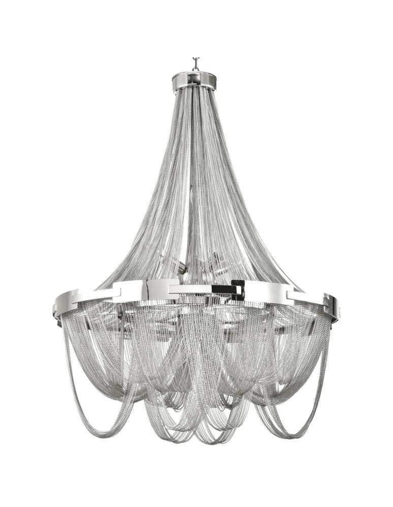 Glamour chandeliers - CosmoLight ROMA P09109NI Nickel Pendant Lamp  - product kolory-swiatla.pl 1