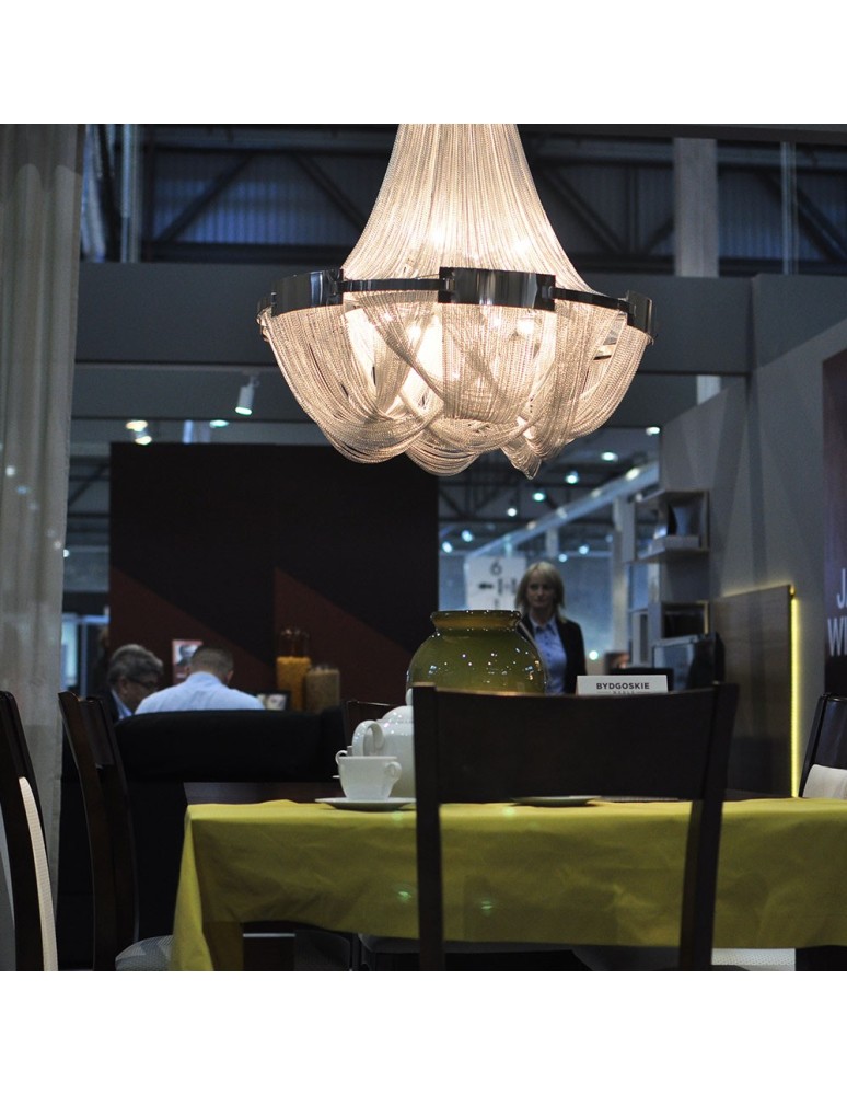 Glamour chandeliers - CosmoLight ROMA P09109NI Nickel Pendant Lamp  - product kolory-swiatla.pl 2