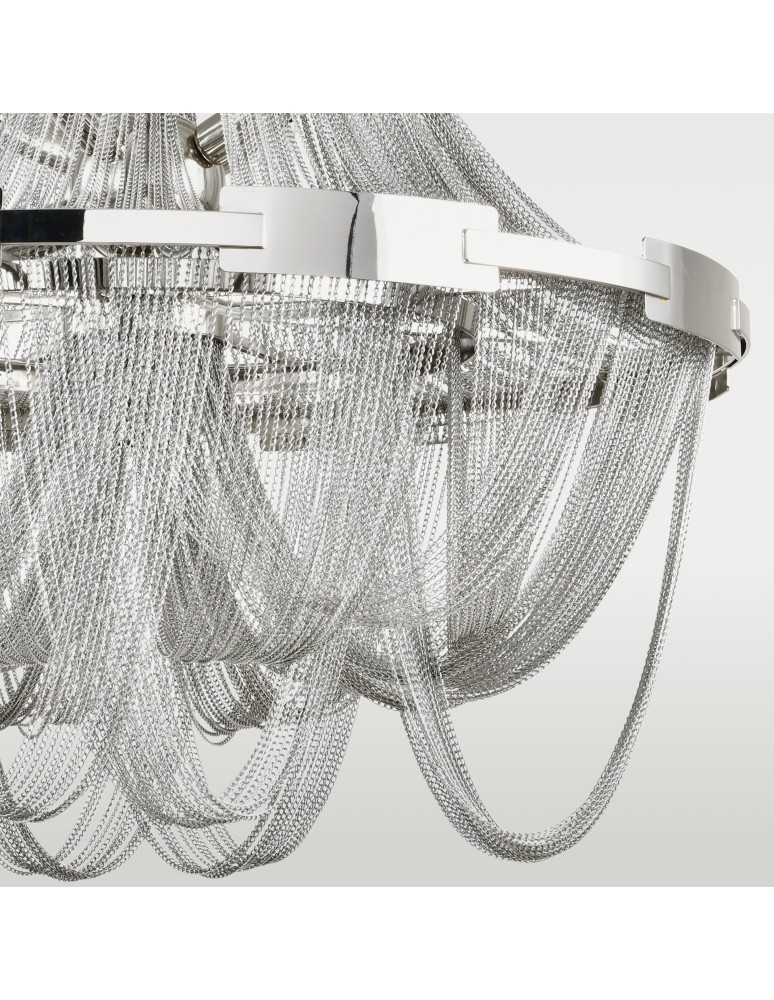 Glamour chandeliers - CosmoLight ROMA P09109NI Nickel Pendant Lamp  - product kolory-swiatla.pl 3