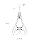 Glamour chandeliers - CosmoLight ROMA P09109NI Nickel Pendant Lamp  - product 4