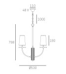 Modern chandeliers - CosmoLight BOW pendant lamp P04183BK Black Brass  - product 3