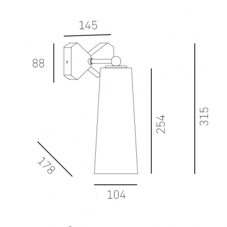 CosmoLight Kinkiet BOW W01169BK Czarny Mosiądz 