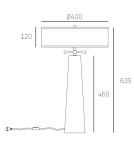 Table lamps with lampshade - CosmoLight BOW Table Lamp T02107BK Black Brass  - product 2