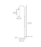 Floor lamps - CosmoLight BOW Standing Lamp F01145BK Black Brass  - product 2