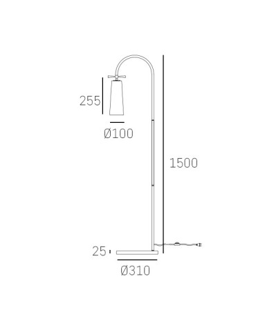 CosmoLight BOW Standing Lamp F01145BK Black Brass  - product 2