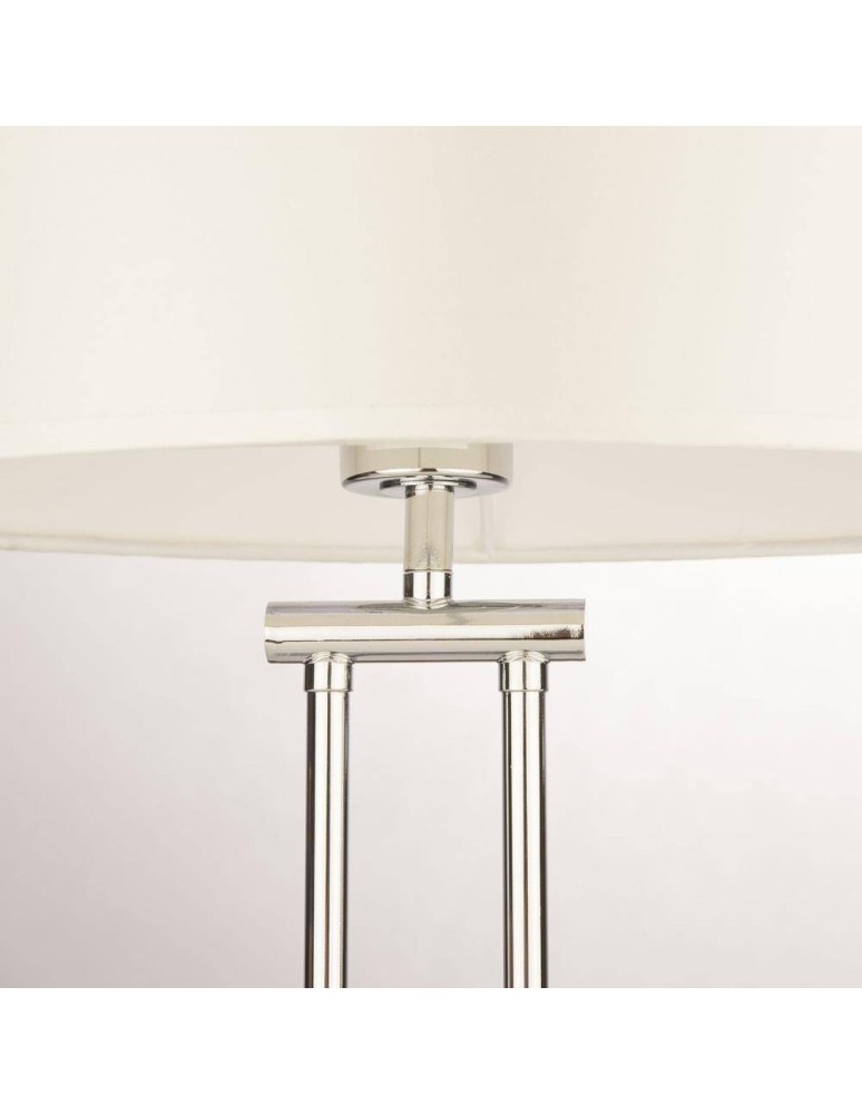 Table lamps with lampshade - CosmoLight ATHENS table lamp T01444CH-WH chrome - product kolory-swiatla.pl 2