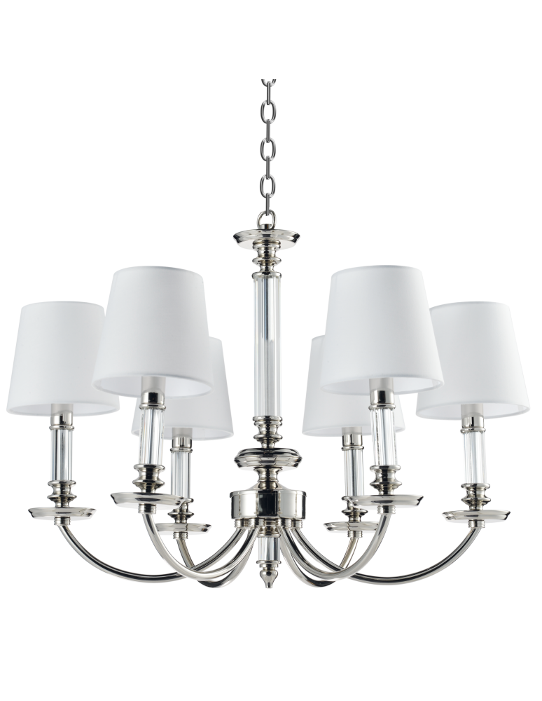 Chandeliers - CosmoLight SIENA pendant lamp P06308NI-WH nickel - product kolory-swiatla.pl 1