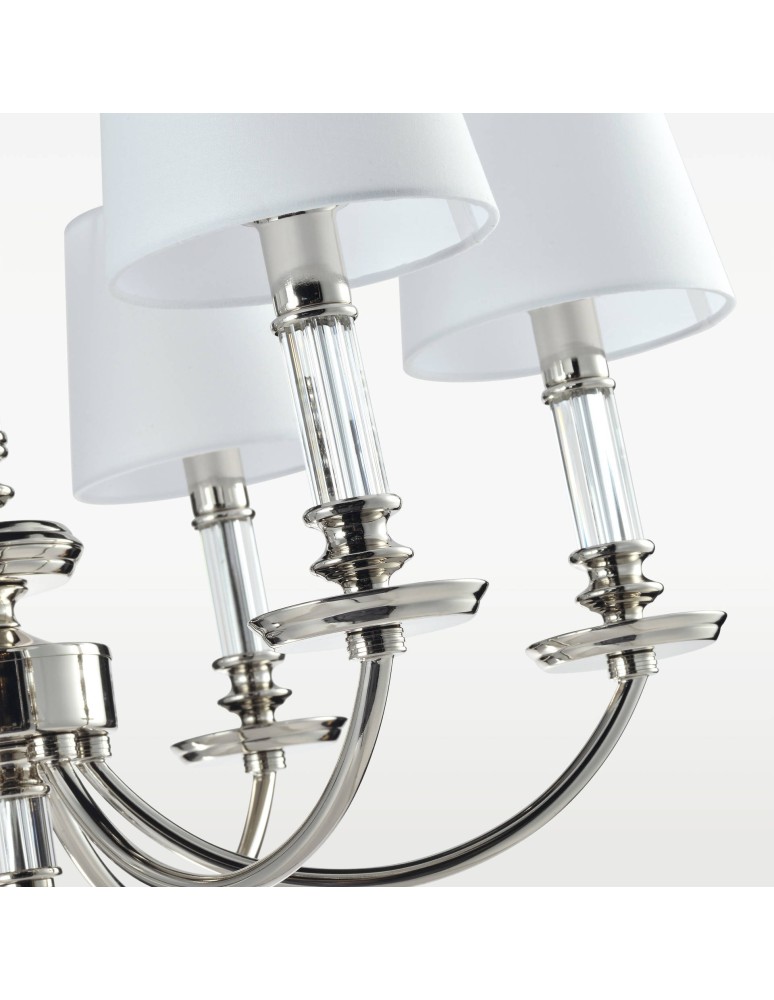 Chandeliers - CosmoLight SIENA pendant lamp P06308NI-WH nickel - product kolory-swiatla.pl 3