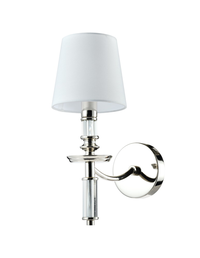 Wall lamps with lampshade - CosmoLight SIENA wall lamp W01315NI-WH nickel - product kolory-swiatla.pl 1