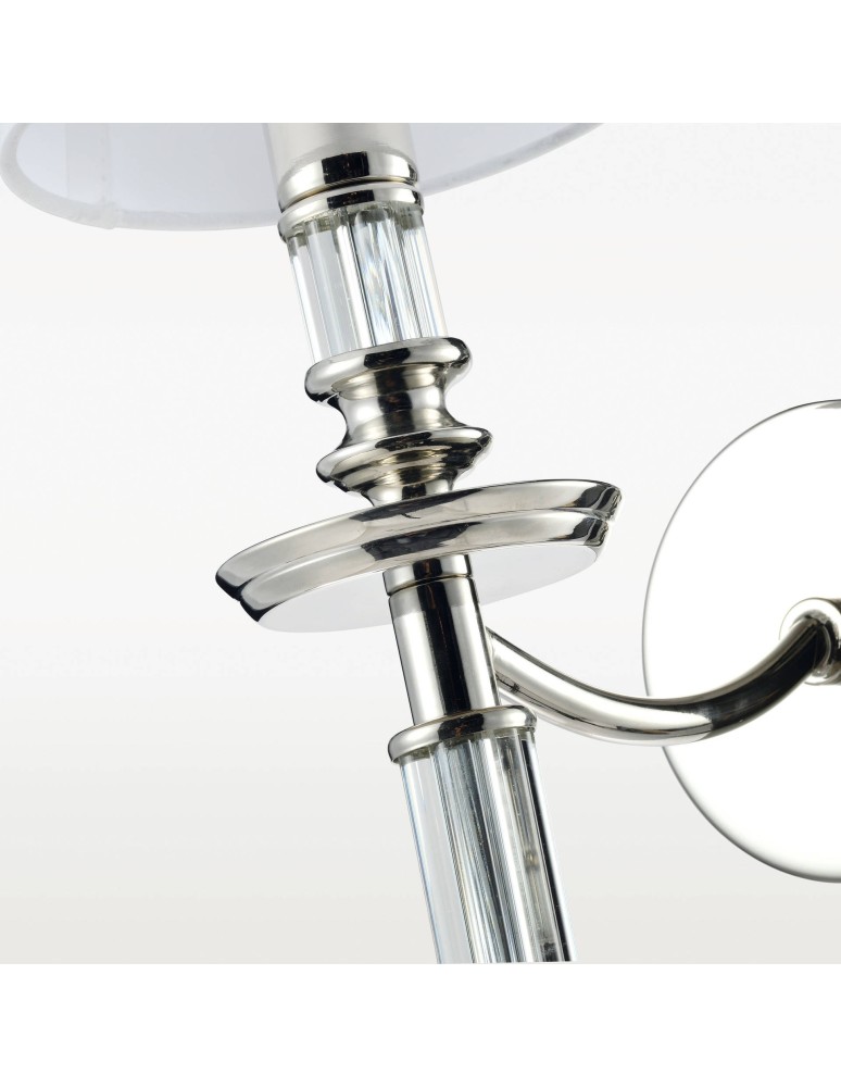 Wall lamps with lampshade - CosmoLight SIENA wall lamp W01315NI-WH nickel - product kolory-swiatla.pl 3