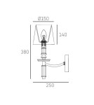 Wall lamps with lampshade - CosmoLight SIENA wall lamp W01315NI-WH nickel - product 4