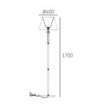 Floor lamps with lampshade - CosmoLight SIENA standing lamp F01322NI-WH nickel - product 3