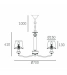 Modern chandeliers - CosmoLight DUBAI pendant lamp P06346NI-WH nickel - product 3