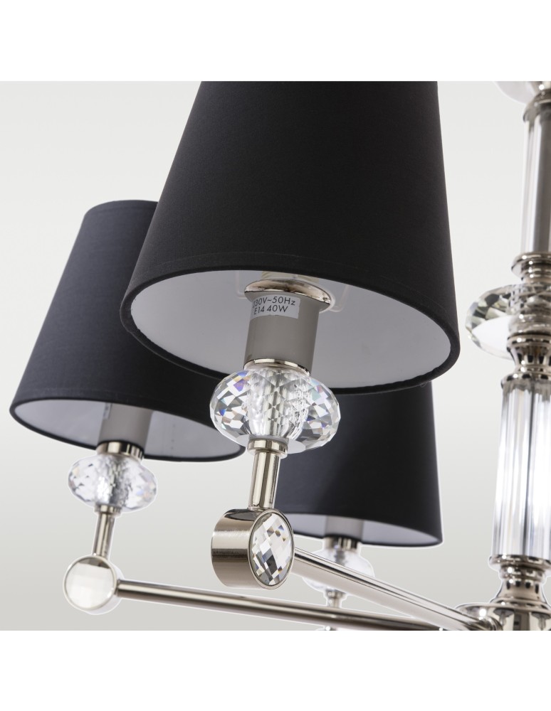 Chandeliers - CosmoLight DOHA pendant lamp P06285NI-WH nickel - product kolory-swiatla.pl 4
