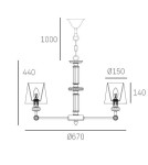 Chandeliers - CosmoLight DOHA pendant lamp P06285NI-WH nickel - product 5