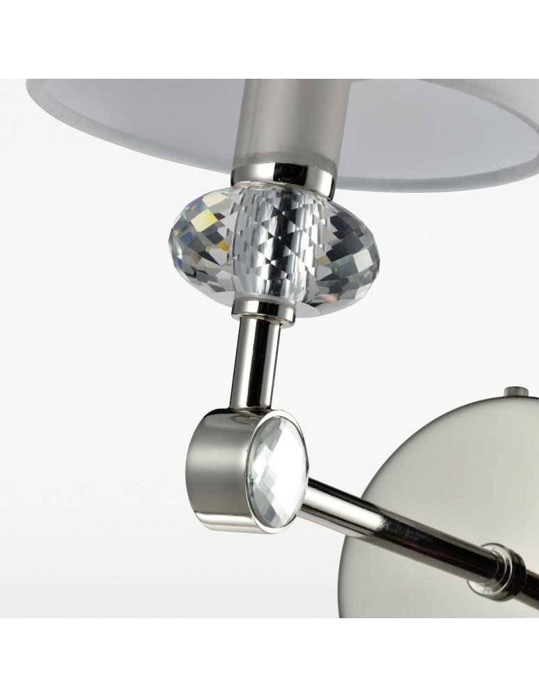 Wall lamps with lampshade - CosmoLight DOHA wall lamp W01292WH-NI nickel - product kolory-swiatla.pl 2