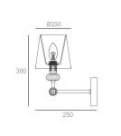 Wall lamps with lampshade - CosmoLight DOHA wall lamp W01292WH-NI nickel - product 3