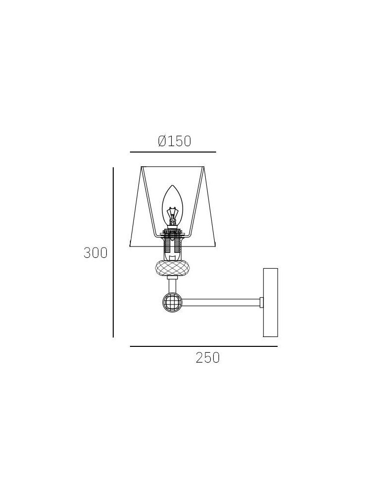 Wall lamps with lampshade - CosmoLight DOHA wall lamp W01292WH-NI nickel - product kolory-swiatla.pl 3