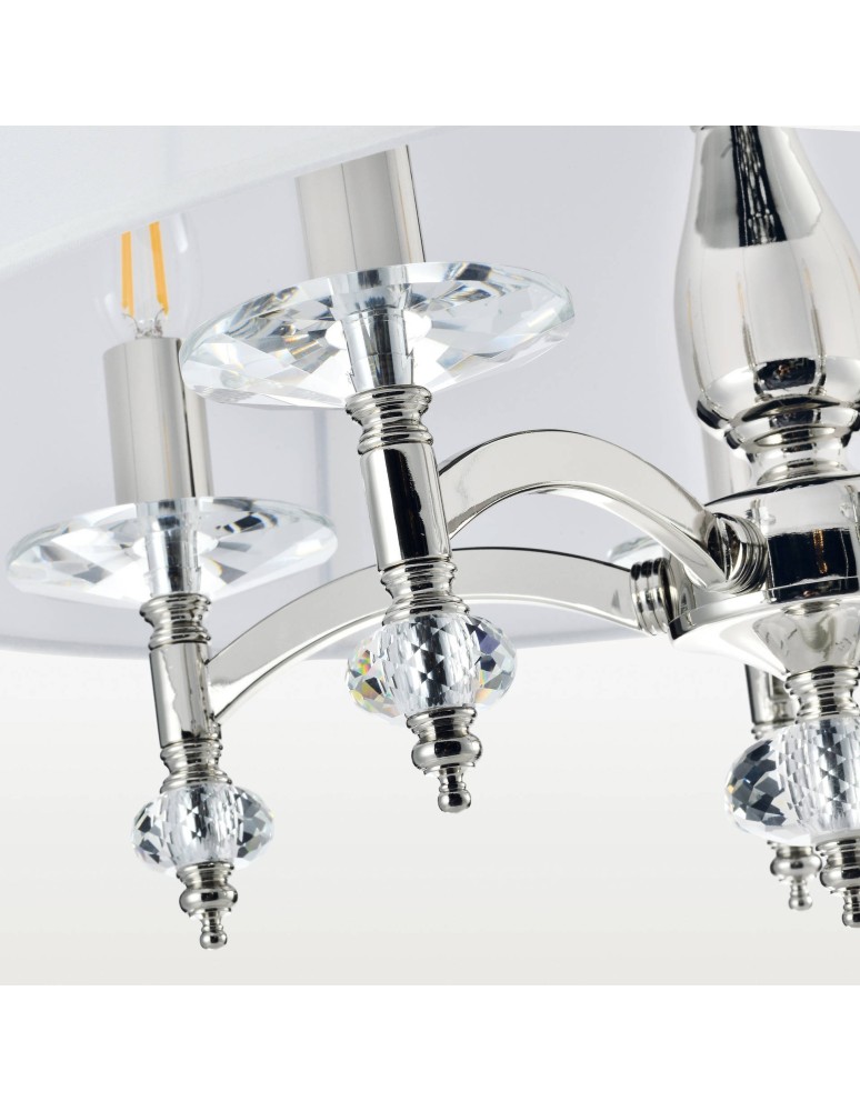 Hampton style pendant lamps - CosmoLight VERONA pendant lamp P05377NI-WH nickel - product kolory-swiatla.pl 2