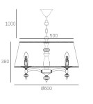 Hampton style pendant lamps - CosmoLight VERONA pendant lamp P05377NI-WH nickel - product 3