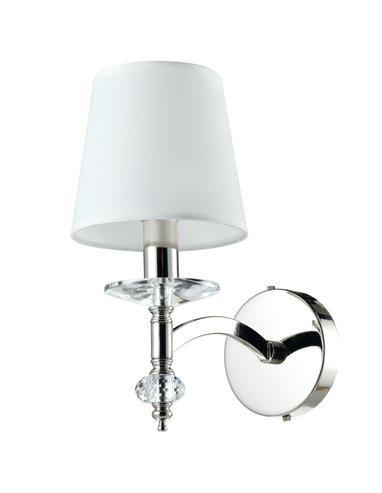 Wall lamps with lampshade - CosmoLight Wall lamp VERONA W01360NI-WH nickel - product kolory-swiatla.pl 1
