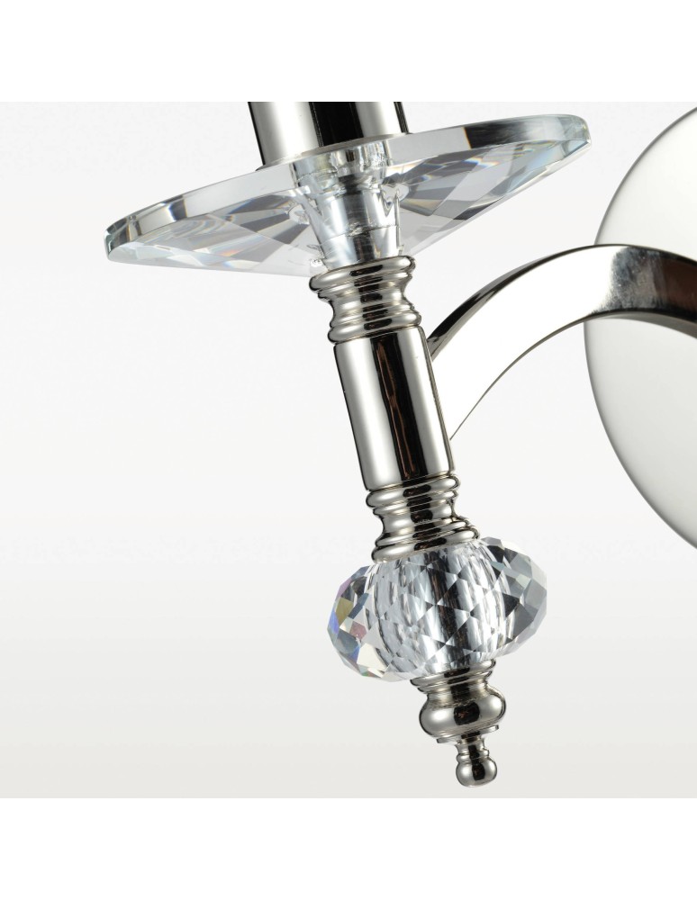 Wall lamps with lampshade - CosmoLight Wall lamp VERONA W01360NI-WH nickel - product kolory-swiatla.pl 2