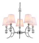 Chandelier with lampshade - CosmoLight LIVERPOOL pendant lamp P05100CH-WH chrome - product 1