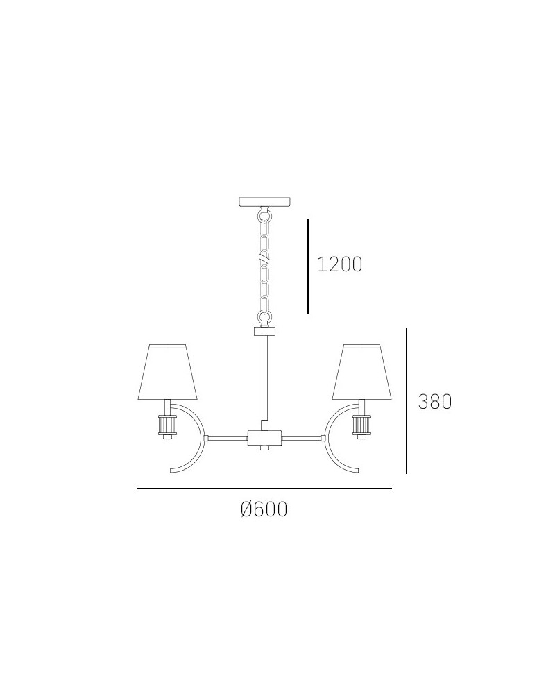 Chandelier with lampshade - CosmoLight LIVERPOOL pendant lamp P05100CH-WH chrome - product kolory-swiatla.pl 3
