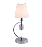 Table lamps with lampshade - CosmoLight LIVERPOOL table lamp T01193CH-WH chrome. - product 1