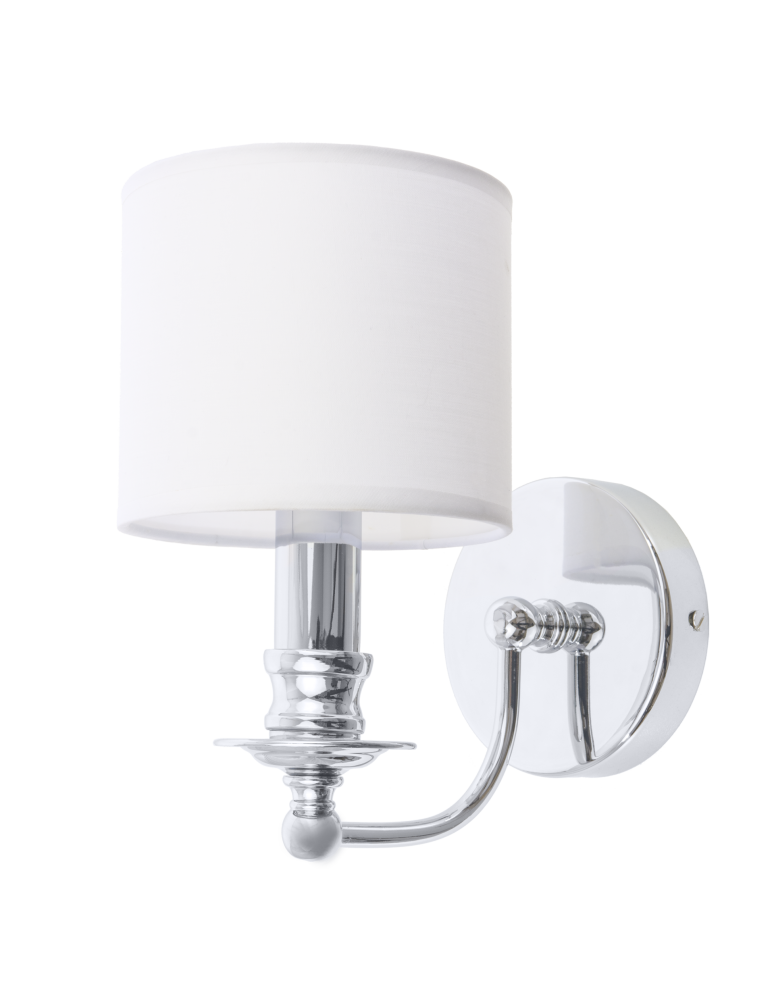 Wall lamps with lampshade - CosmoLight ABU DHABI Wall lamp W01888CH-WH chrome - product kolory-swiatla.pl 1