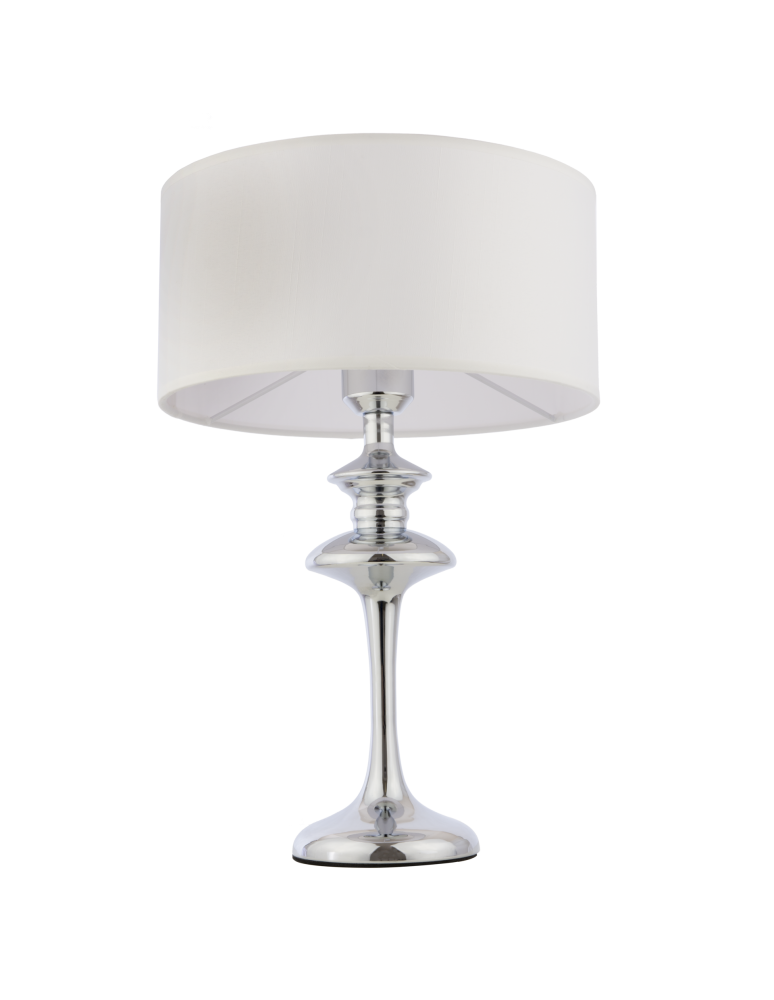 Table lamps with lampshade - CosmoLight ABU DHABI table lamp T01413CH-WH chrome. - product kolory-swiatla.pl 1