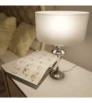 Table lamps with lampshade - CosmoLight ABU DHABI table lamp T01413CH-WH chrome. - product 2