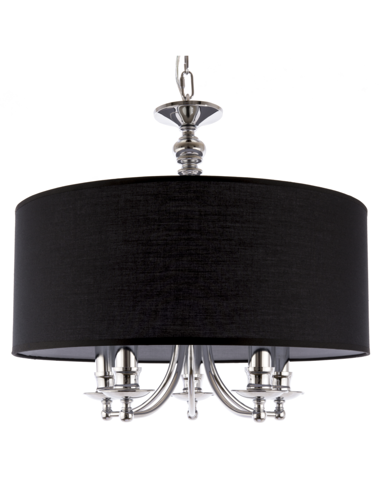 Hampton style pendant lamps - CosmoLight ABU DHABI pendant lamp P05697CH-BK chrome - product kolory-swiatla.pl 1